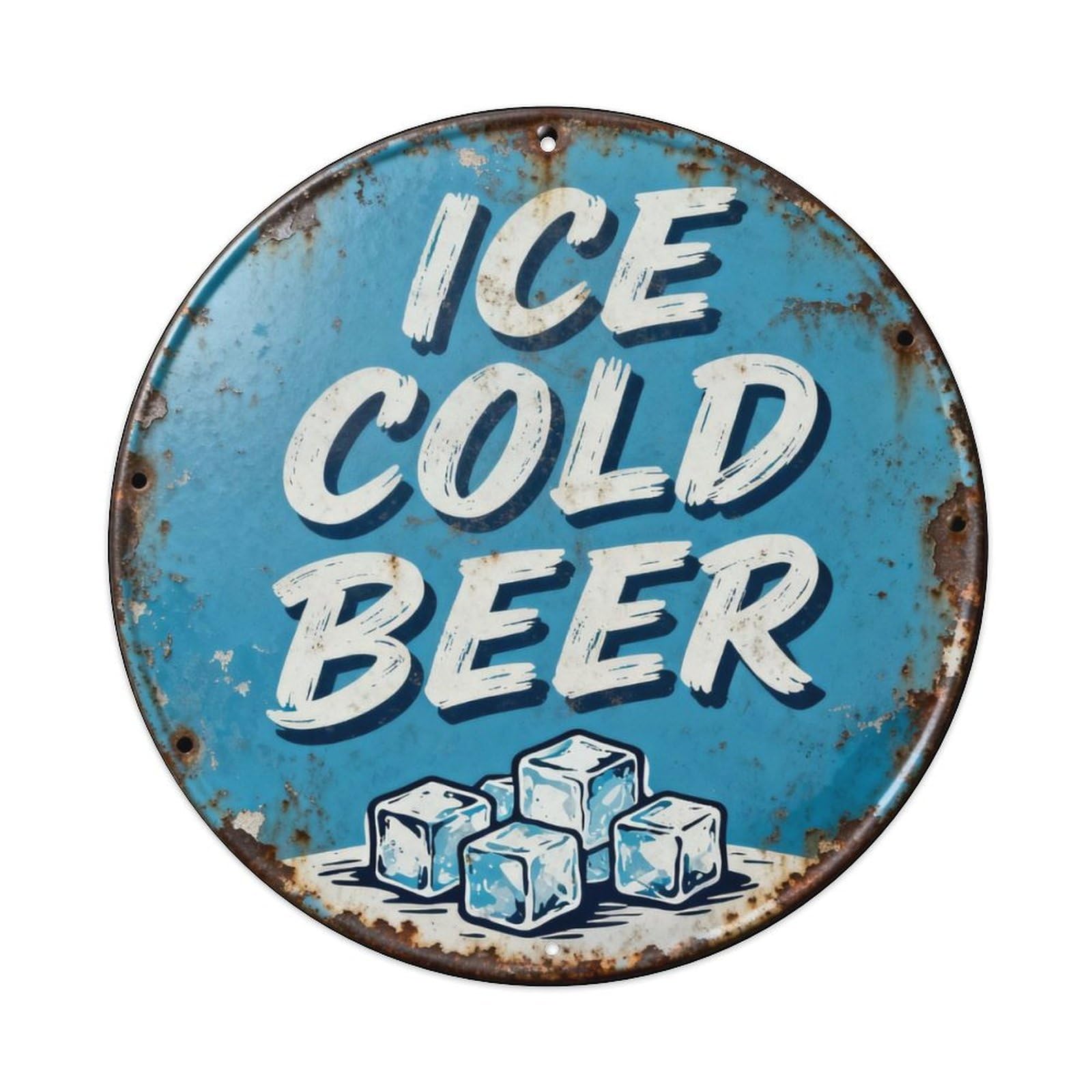 Ice Cold Beer Metal Tin Sign Plaque
