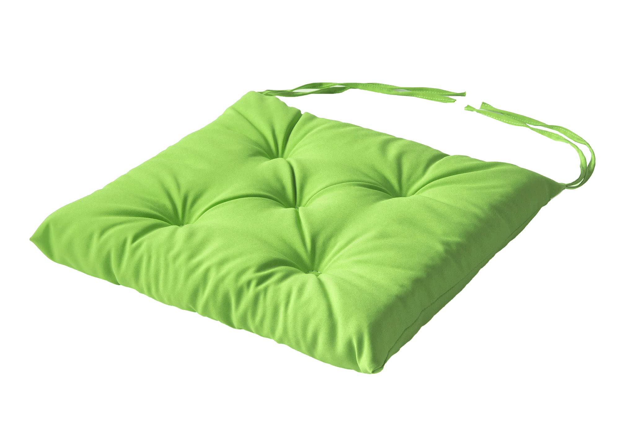Chair Cushion With Ties Seat Pad For Dining Chairs Kitchen Thick Italian Fabric Garden Tie On Square Comfortable Indoor Outdoor Seat Pad Cushion Living Room Patio Garden Office Shop Lime green