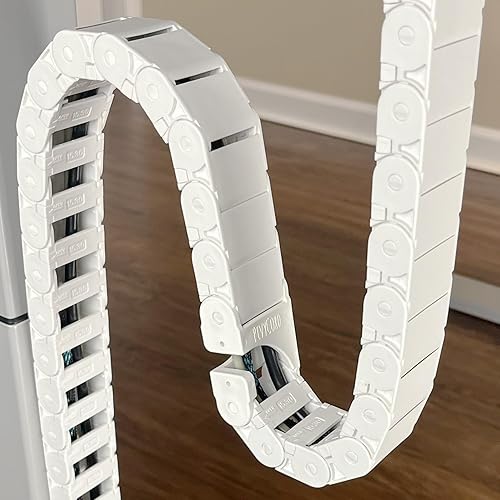 Miniatura 6 de Quality Clever PivyCord-Vez - Solución de gestión de cables de cadena flexible para escritorios de altura variable, canal de cables flexible para