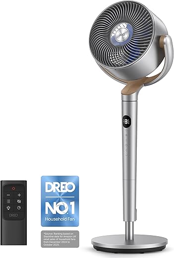 Dreo Standing Fan, 120°+120° Omni - directional Cooling Fans For Bedroom, 85...