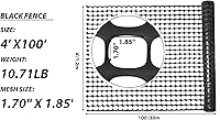 Vista 3 de PotatoLife Valla de seguridad de malla de plástico, rollo de 4 x 100 pies con 100 bridas, red temporal reutilizable para cercado de jardín