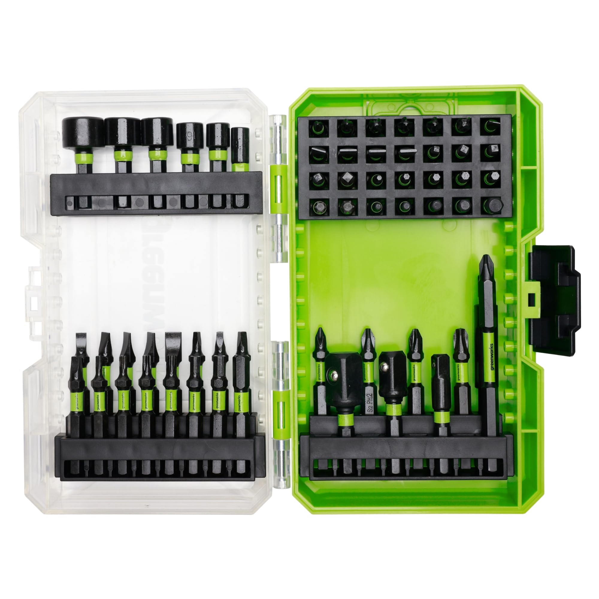 Greenworks PA51218A1 - Set di punte per avvitatore a percussione, 60 pezzi