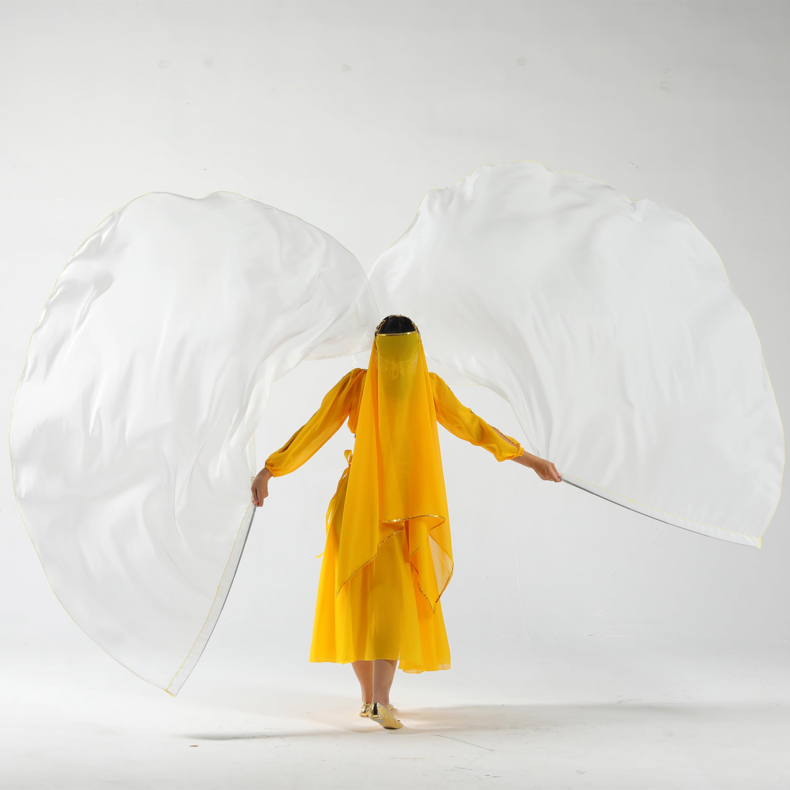 Baisdan 140 x 190 cm Bandiere di adorazione in chiffon con aste flessibile, bandiere di lode e danza di adorazione per la chiesa, adorazione profetica, danza di lode
