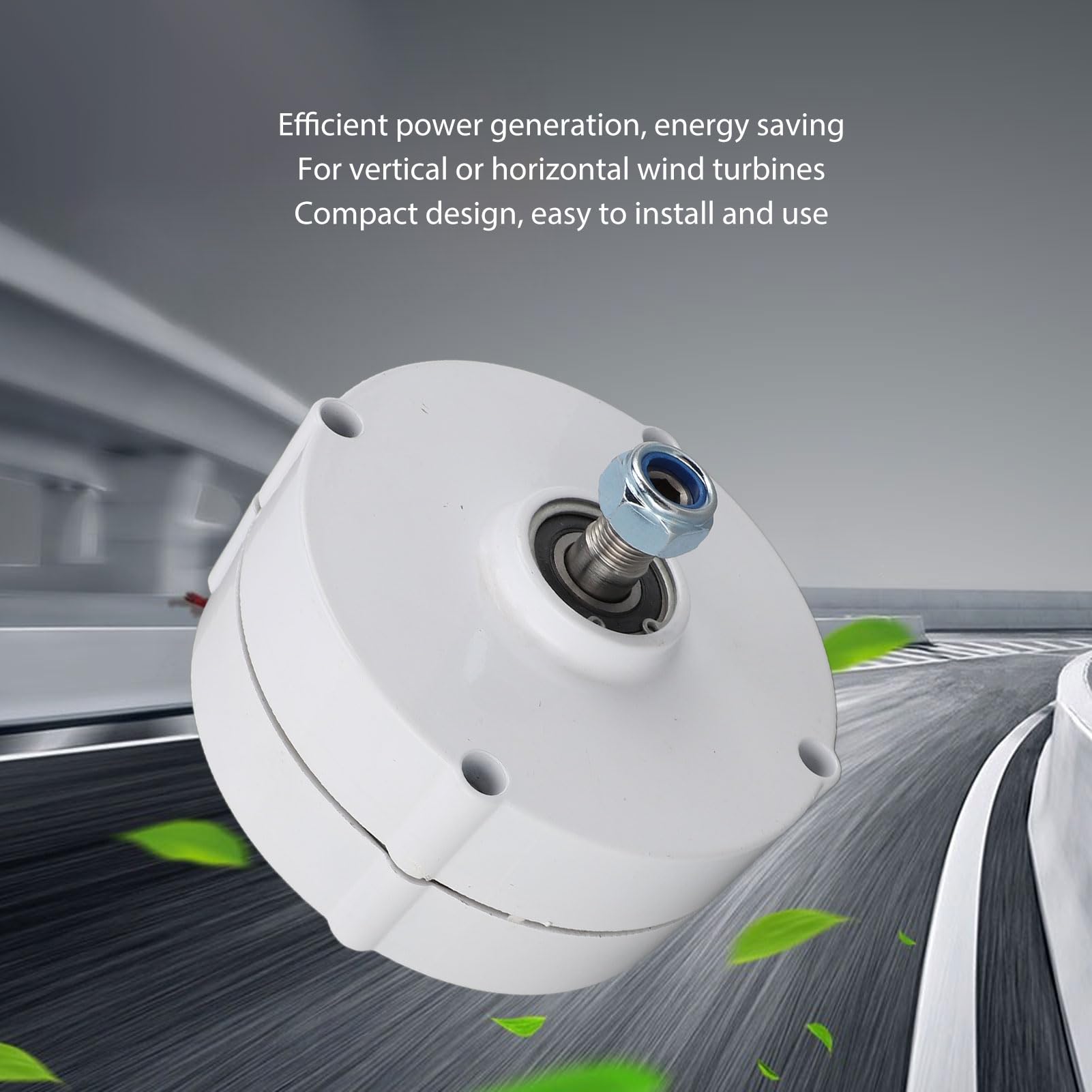 Generatore a Magneti Permanenti 48V, Generatore a Doppio Albero, Motore Elettrico Sincrono CA Trifase per Turbina Eolica (200 W)