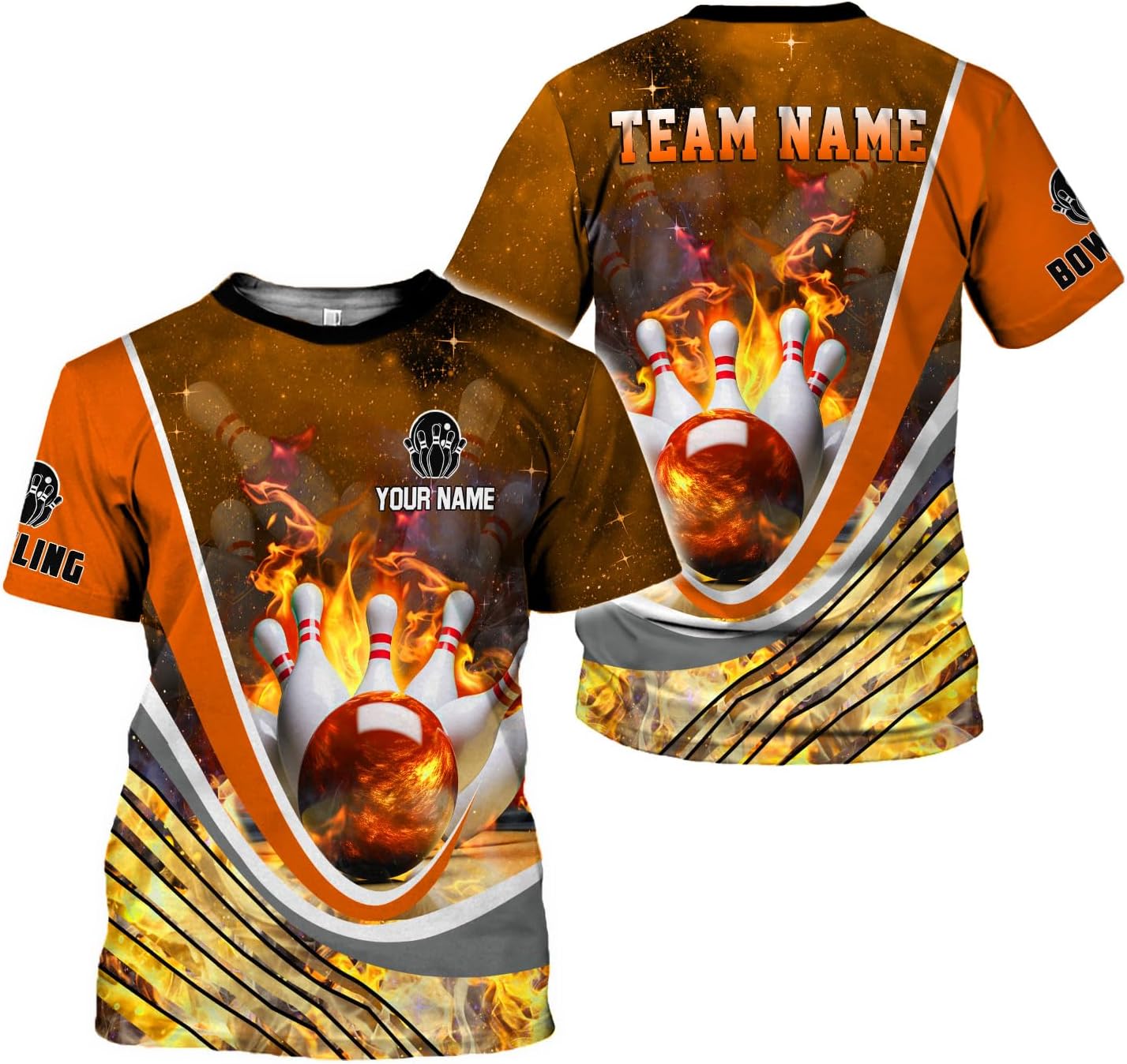 Rivelus Personalized Name Bowling Shirts for Men and Women 3D, Bowling Shirts for Team Bowling, Bowling Shirts Gift