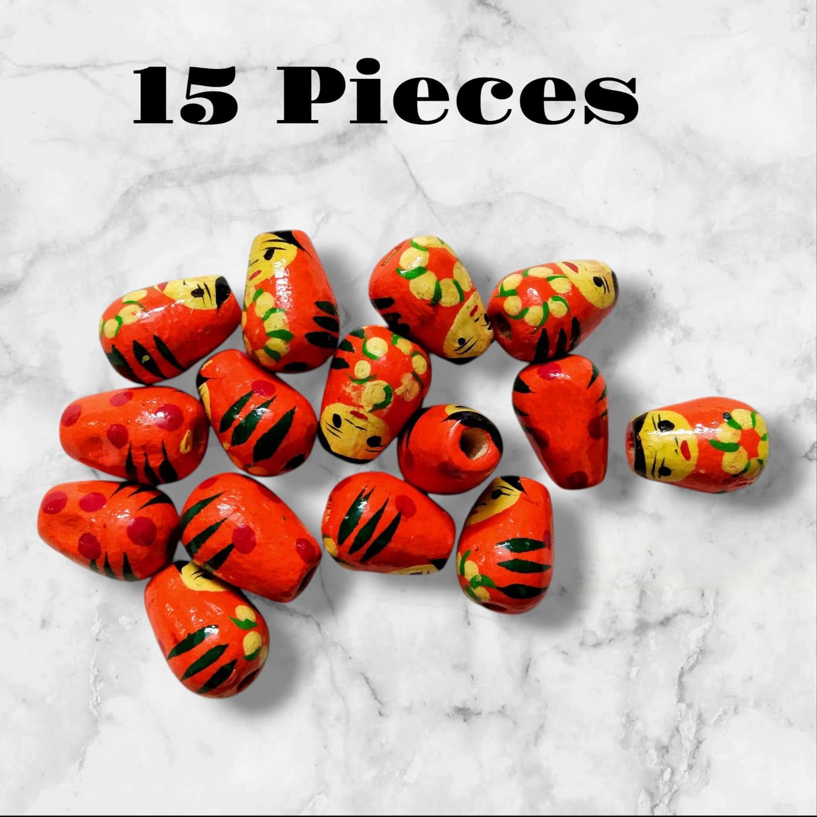 CARU CRAFT 40 Pcs Wooden Beads, Different Wooden Shapes Buttons for jewellry Making, DIY Craft Activities, Room Decor, Dresses (Bird color4) 1