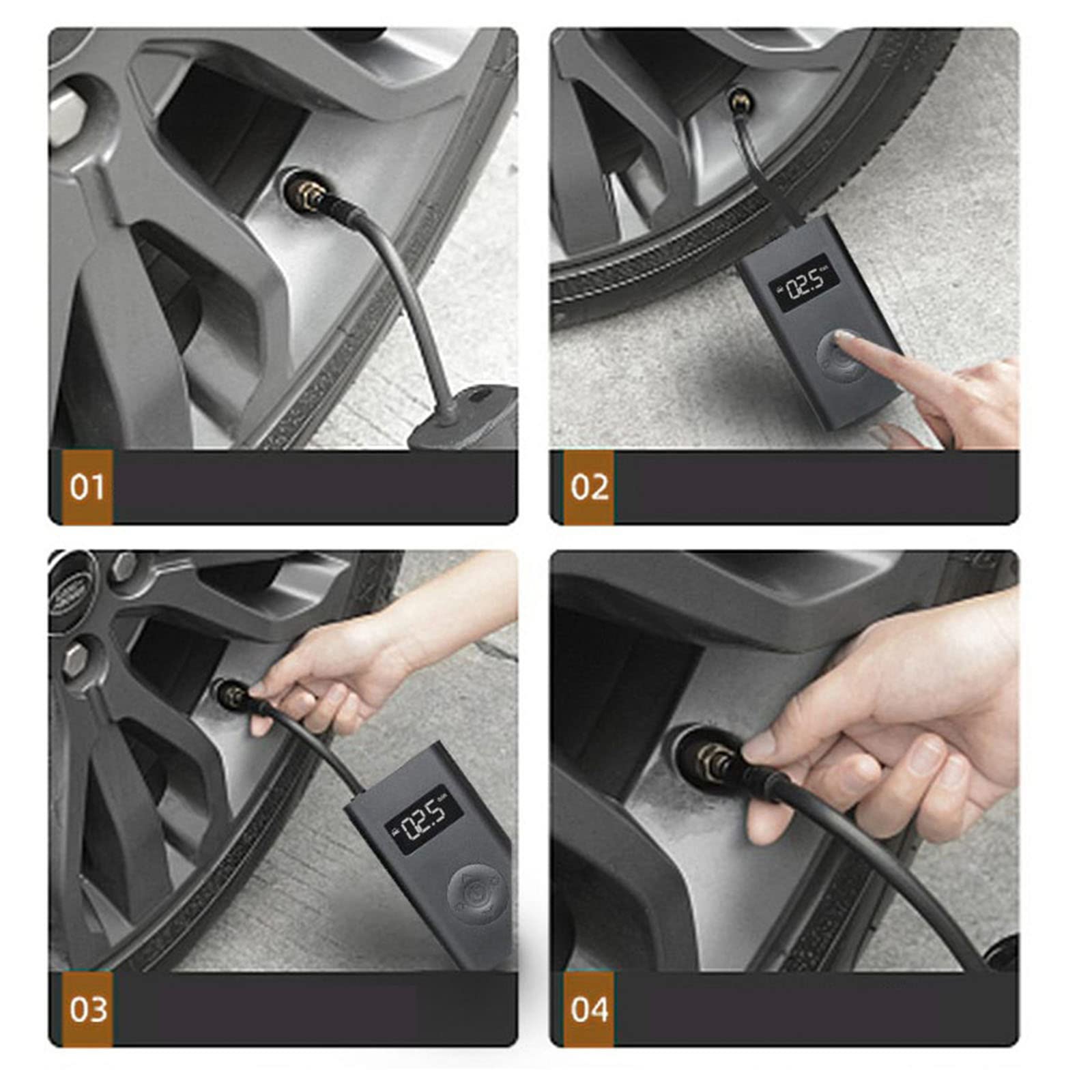 Gonfiatore per pneumatici per auto LED digitale elettrico bici da calcio pneumatici pompa ad aria piccola portatile