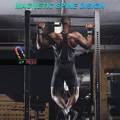 Miniatura 22 de Temporizador de gimnasio portátil, reloj de entrenamiento con batería recargable e imán integrado, cronómetro cuenta regresiva/hacia arriba para Azul