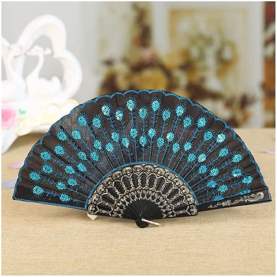Chinese Folding Fan Japanese Folding Fan Hand Folding Dance Wedding Party Lace Silk Folding Fan Decorative Crafts Paper Fan Hand Fan Vintage Style (Xs 23CM)