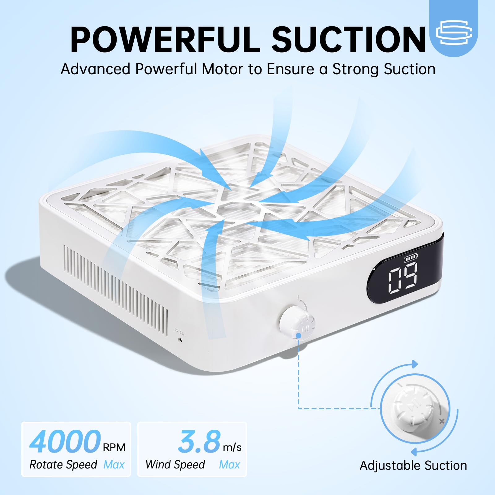 Nail Dust Collector Vacuum for Acrylic Nail Filing and Polishing