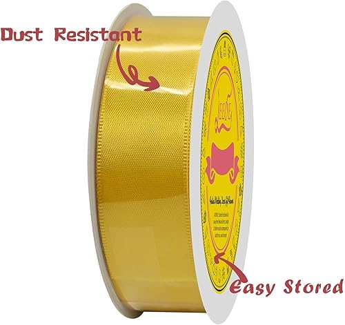 Miniatura 804 de Cinta de satén verde esmeralda de doble cara de 1-1/2 pulgadas x 50 yardas, cinta de poliéster verde esmeralda para envolver regalos, muy adecuada