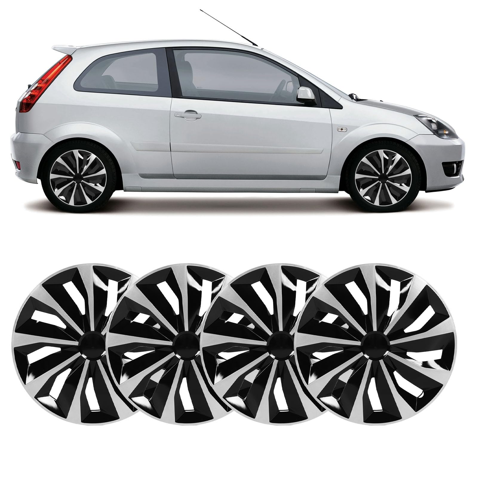 Rims Cover, Coffret enracas, 4 pcs 17 Pouces Capeur de moyeu en Argent Rime Rim Protecteur Full Cover Wheel Cap