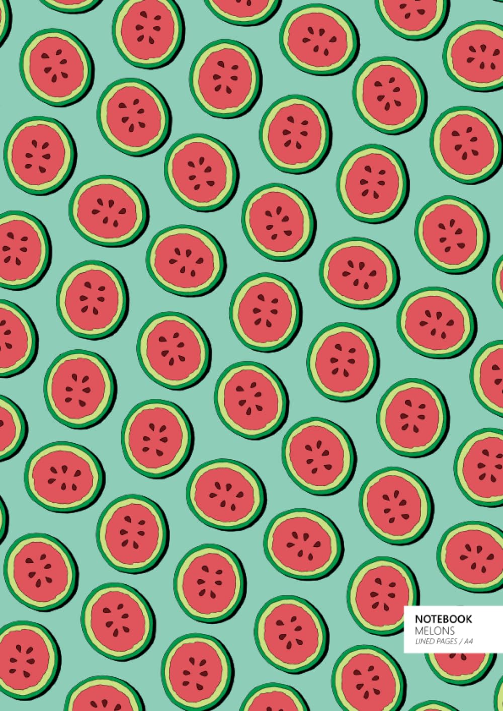 Melons Notebook - A4: (Mint Green Edition) Fun notebook 192 lined pages (A4 / 8.27x11.69 inches / 21x29.7cm)
