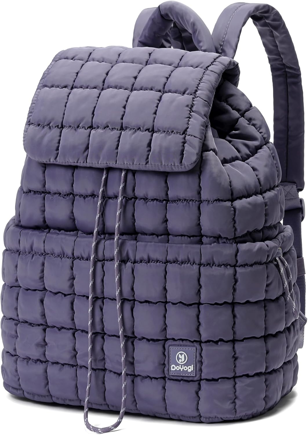 Quilted Backpack for Women, Lightweight Travel Gym Bag, Hiker Pack Drawstring Padding Backpacks, Puffer Travel Bag for Casual Daypack(Purple)