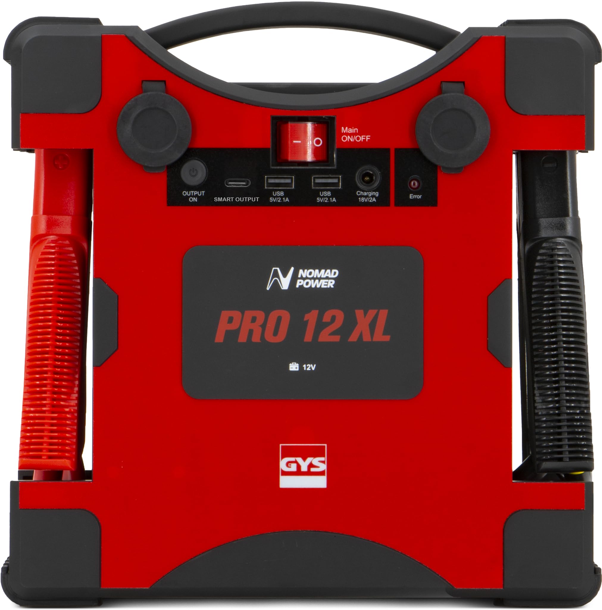 GYS, Nomad Power Pro 12 XL, Démarreur/Booster Batterie Lithium Portable 3000A, Véhicules 12V (Moto, Voiture, Tracteur), Démarrage Sécurisé, Batterie Externe 8Ah (PowerBank), Lampe LED, Ecran LCD