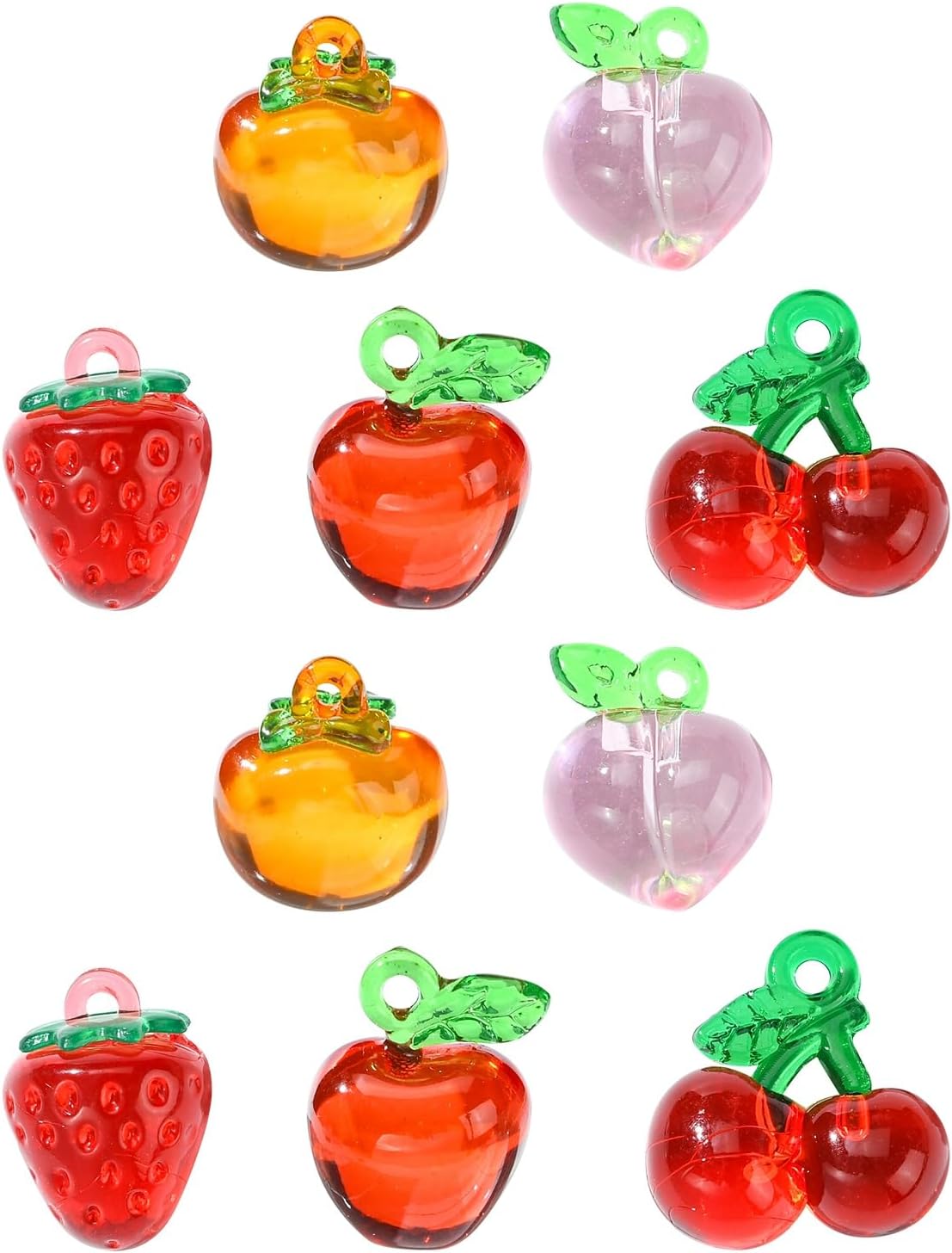 KitBeads 30pcs 5 Styles Acrylic Cherry Strawberry Charms for Jewelry Making - Image 8