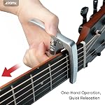 Aroma Guitare Capo ajustable Trigger Tension pour 6 Chaînes Guitares acoustiques et électriques avec pulvérisateur d'épingles