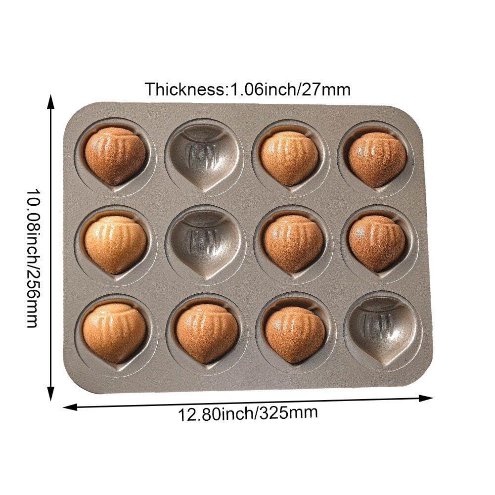 Wudaizhi Pan À Gâteau De Châtaignier 3D Moule De Boulangerie Antiadhésive Madeleine Pan 12 Cavités Madeleine Câle De Châtaignier Pan De Décoration Pan De Desserts