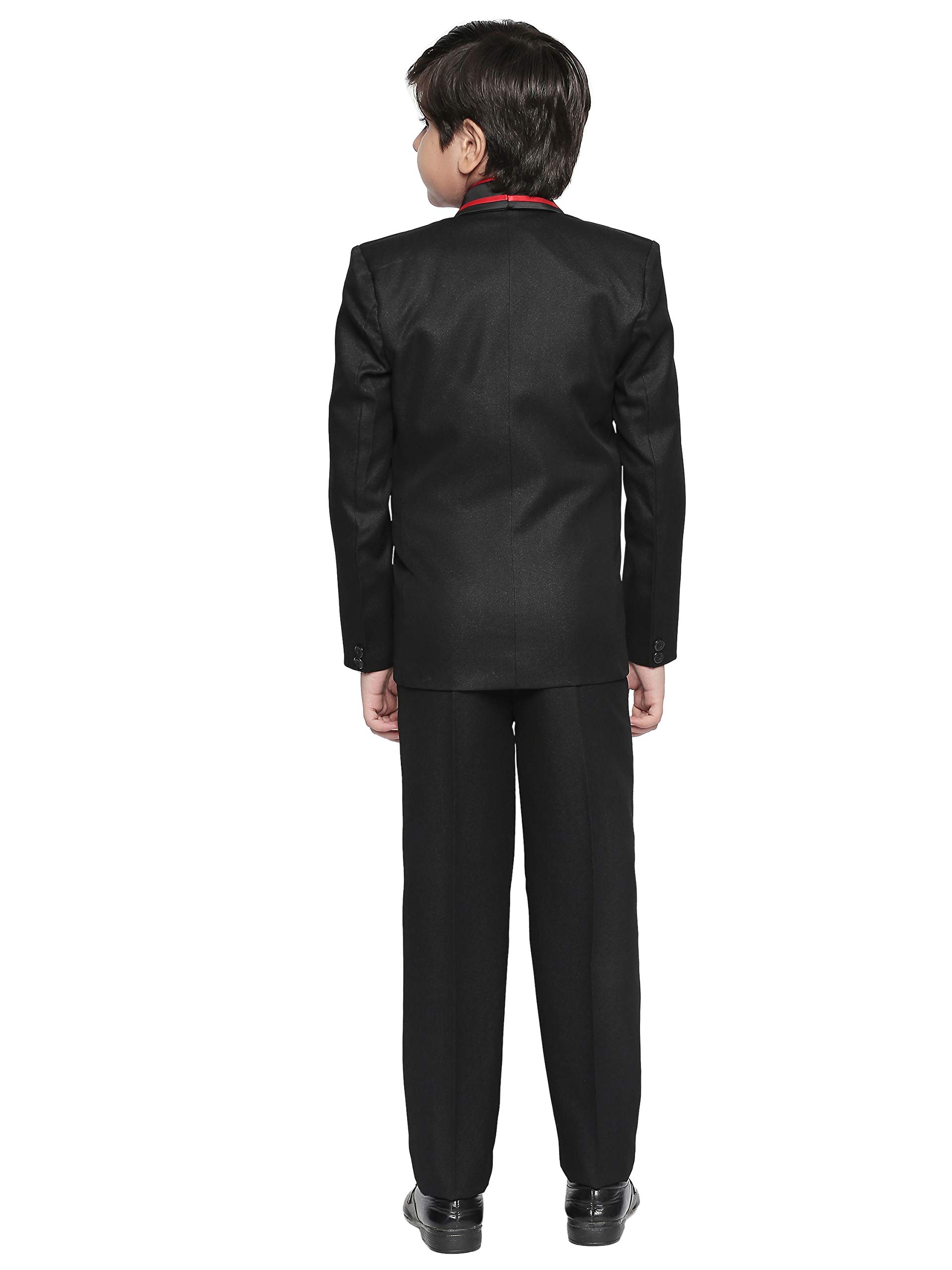 Jeetethnics Boys Black Coat Suit Set with Waistcoat Shirt and Trousers (9066J) 1
