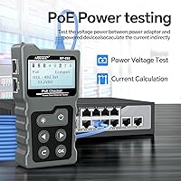 Vista 2 de NOYAFA NF-488 - Probador de cable POE para alimentación sobre Ethernet, comprobación de continuidad de cable de red, detector de bucle invertido POE