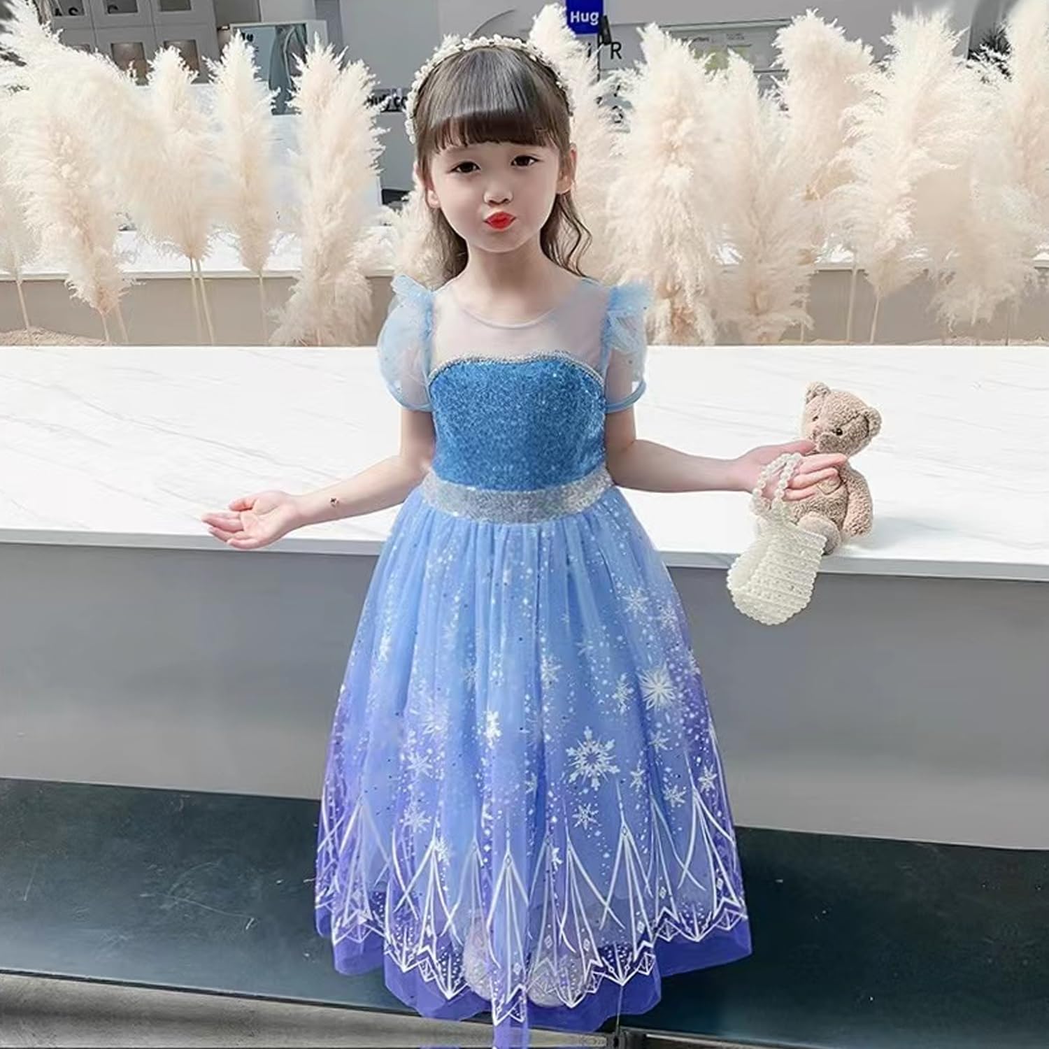 [KOCEKID] プリンセス ドレス 子供 お姫様 ドレス ハロウィン コスプレ 子供 女の子 キッズコスチューム 誕生日ギフト パーティー 七五三 撮影 クリスマスサプライズ 小物付き - 2