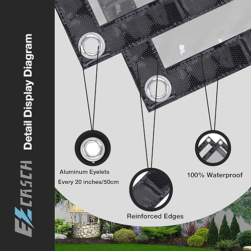 Miniatura 9 de Lona transparente de 8 x 12 pies, lona de PVC de vinilo transparente de 20 mil, lona impermeable, lona de PVC 100% transparente, hojas de plástico