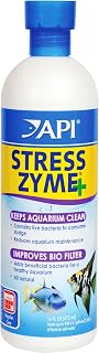 API Stress Zyme Aquarium Cleaner: 300 Million Live Bacteria for Freshwater & Saltwater Tanks, 16oz Reduces Sludge & Maintenance