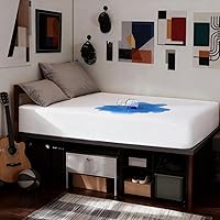 Vista 32 de OhGeni Protector de colchón impermeable, sábana bajera ajustable de tamaño matrimonial con bolsillo profundo, funda de colchón hipoalergénica