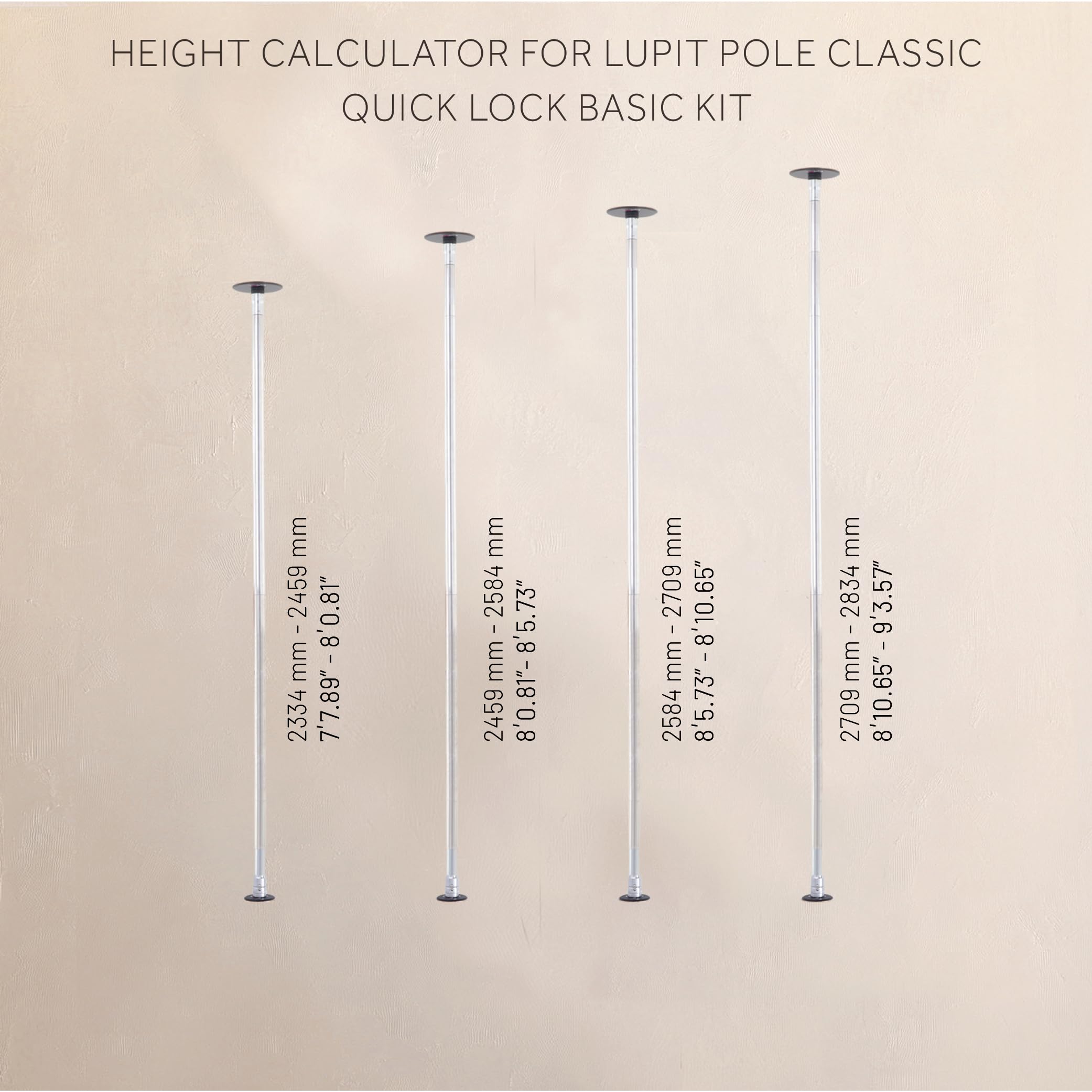 LUPIT Classic G2 Quick Lock - Portable Dance Pole for Home - Spinning & Static Mode - Professional Pole Dancing Pole for Apartment, Club, Party, Pub - Easy Installation - No Drilling: 42 mm Stainless Steel