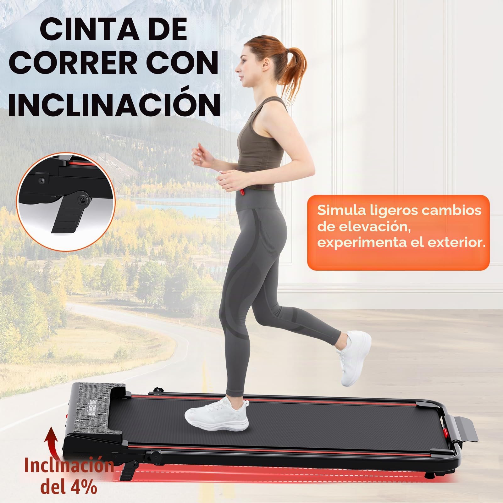 CITYSPORTS Cinta de Correr con inclinación, 2 en 1 Plegable para Fitness para Oficina en casa, Debajo del Escritorio, Almohadilla Plegable para máquina de Caminar con Control Remoto, Pantalla LED