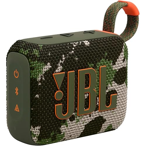 JBL Go 4 - Ultra-Portable, Waterproof and Dustproof Bluetooth Speaker, Big Pro Sound with Punchy bass, 7-Hour Built-in Battery, Made in Part with Recycled Materials (Squad)