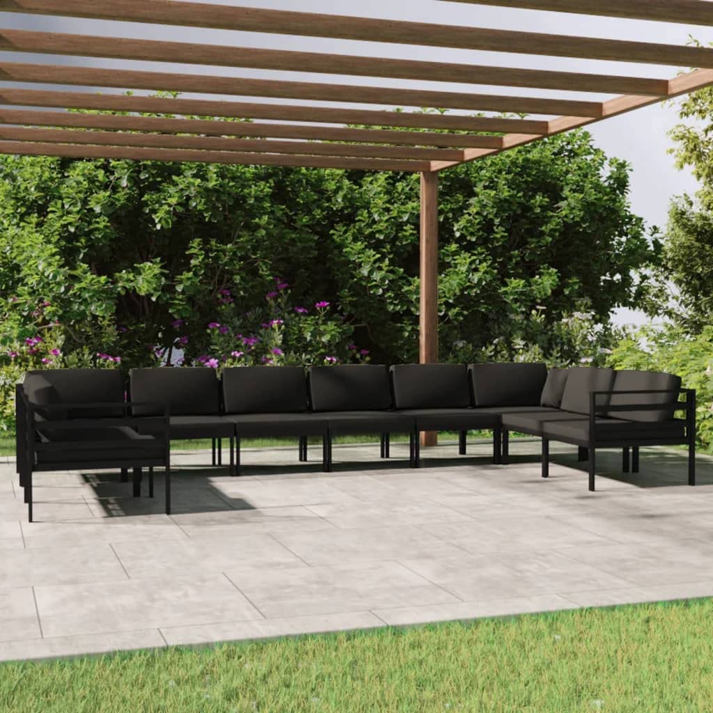 Modułowy aluminiowy zestaw ogrodowy z poduszkami antracyt 60 cm