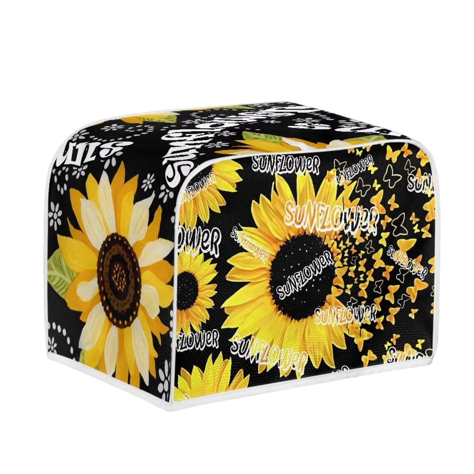 JSLXYYBQ Sunflower Butterfly Print Kitchen Toaster Appliance Bread Maker Cover Oven Dust Protection