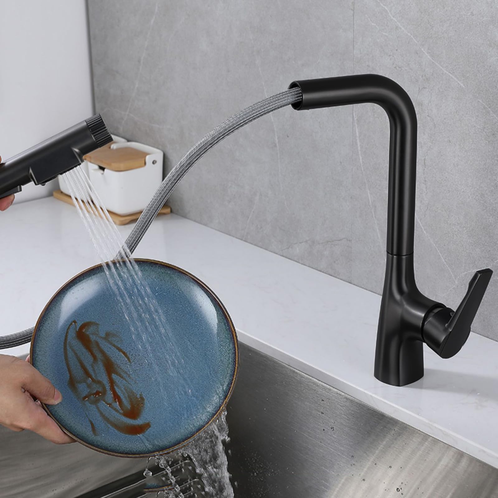 3-in-1 Kitchen Faucet with Pull-Out Sprayer, Swivel Spout for Easy Sink and Upgrades