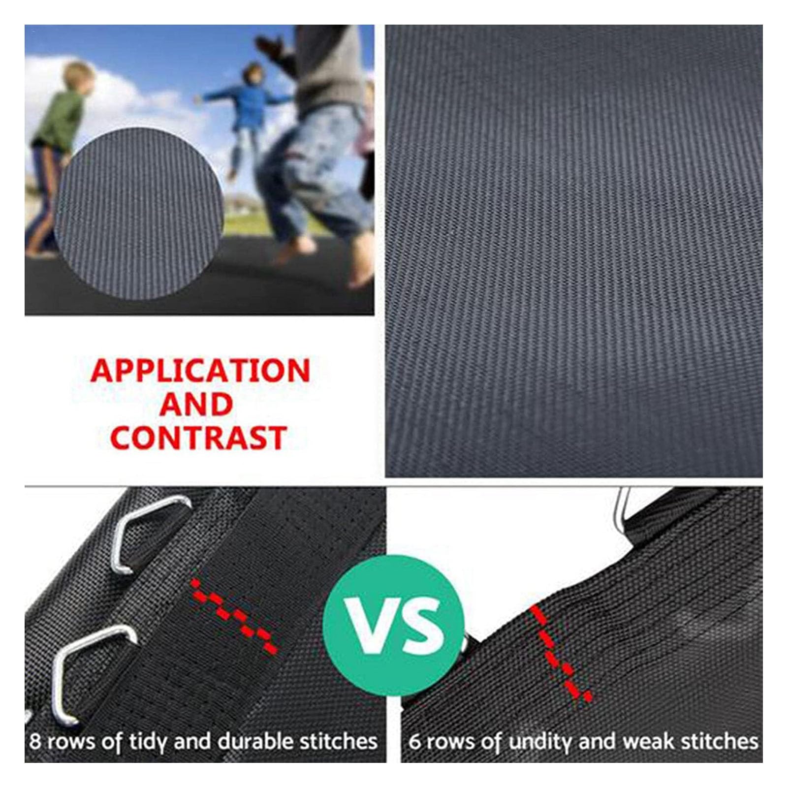 Tappeto elastico rotondo di ricambio – compatibile con varie dimensioni del telaio e conteggi delle molle, resistente alle intemperie, facile da installare, perfetto per divertimento all'aperto