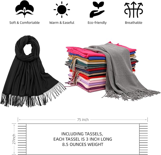 Bufanda larga de mujer para vestido de noche, pashmina, boda, invierno miniatura 5