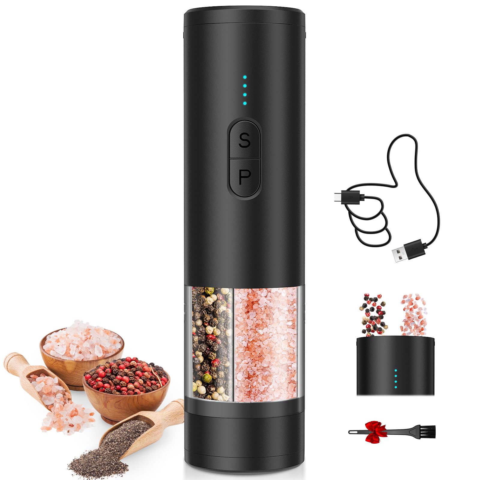 HeatBay 2-in-1 Electric Salt and Pepper Grinder