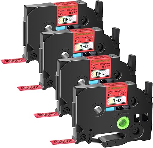 Miniatura 8 de GREENCYCLE Compatible con Brother P Touch TZ TZe-131L1 Starry Laminated Glitter Rainbow Bling AZE cinta de etiquetas negra sobre transparente 12