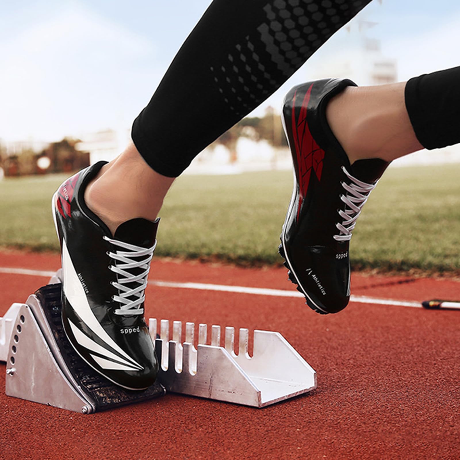 Atletismo 8 Clavos Zapatillas,Zapatos con Clavos Pista Campo,Clavos De Running,Transpirable CóModo Antideslizante Ligero,PortáTil,para Hombres,Mujeres JóVenes Atletismo,Correr