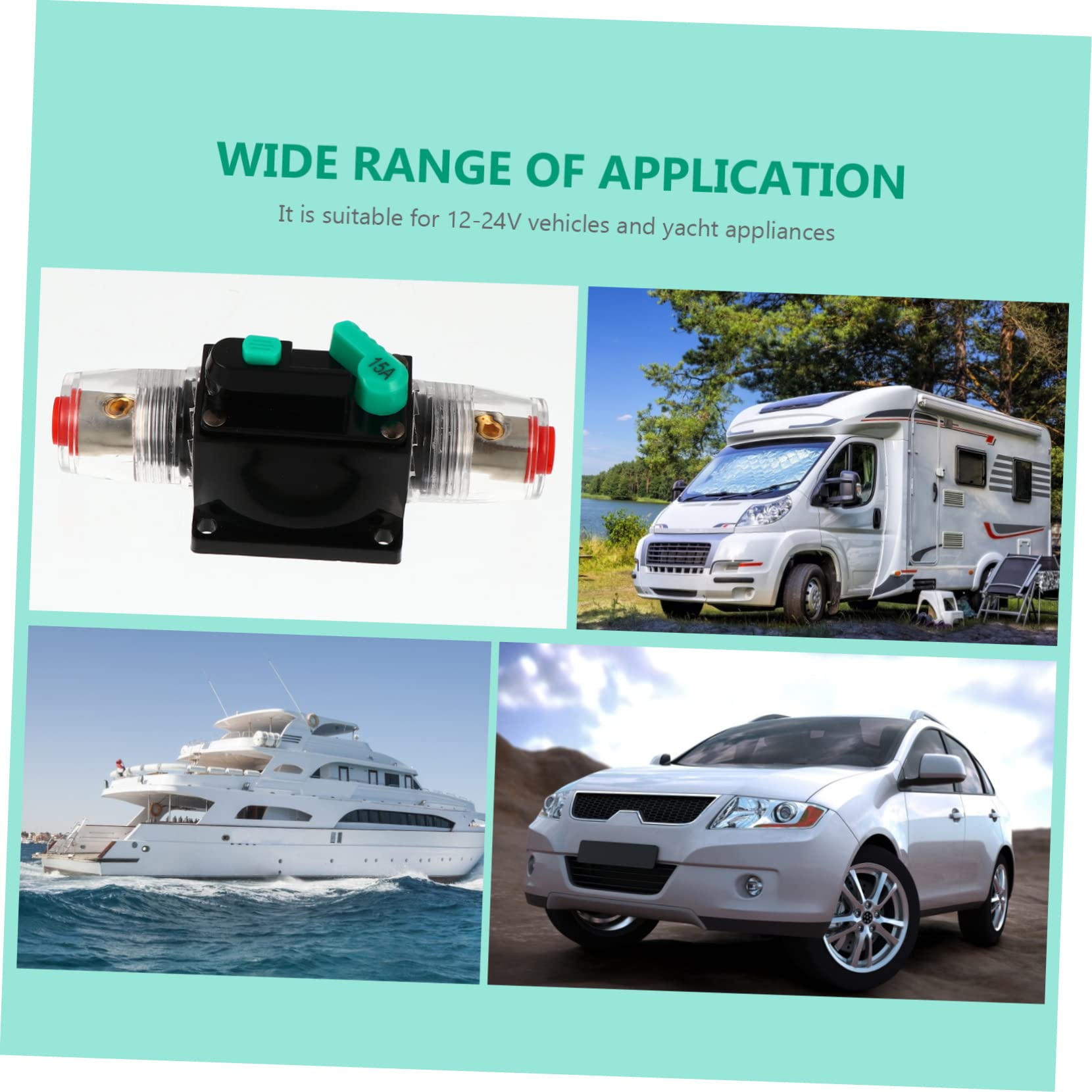 ibasenice 3pièces Disjoncteur Audio Avec Porte-fusible Réinitialisation Manuelle Pour Système Électronique Automobile Étanche Et