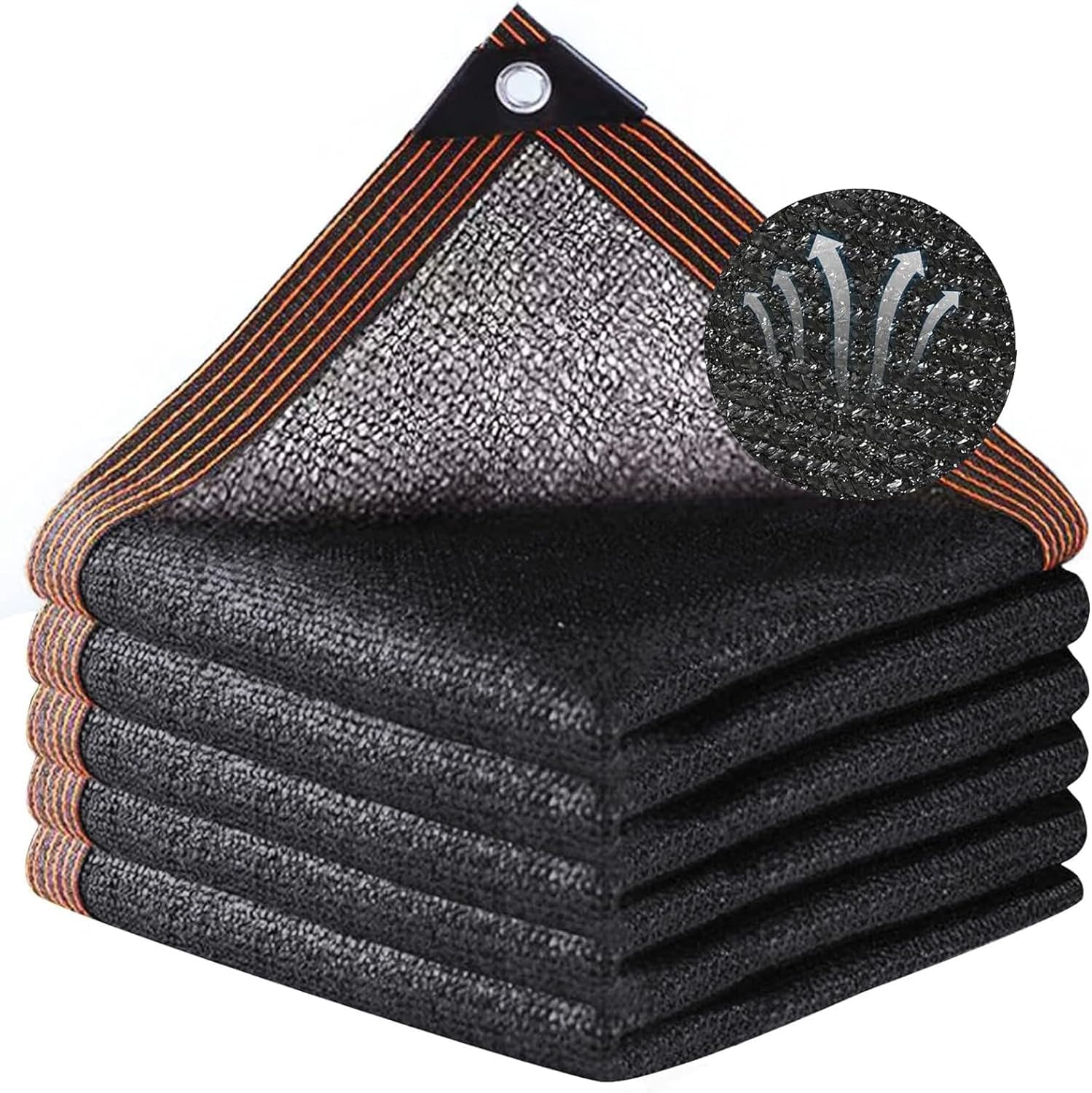 LYQCZ Shade Cloth SunBlock 85%-95% UV, Garden Shade Net with Grommets, Greenhouse Shade Netting for Fence Privacy Screen Balcony, Sun Shade Net for Plant Pergola Patio Carport (Black 6-PIN 80%,4x6m)