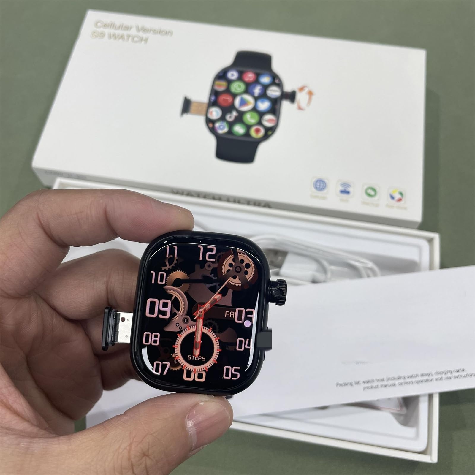 CD99 S16 4G Smart Watch, Orologio Sportivo, 2,26 “AMOLED Grande Schermo Orologio con Fotocamera Rotante di 180 Gradi E 1380mAh Batteria Interna, Rapporto di Risoluzione 490 * 580