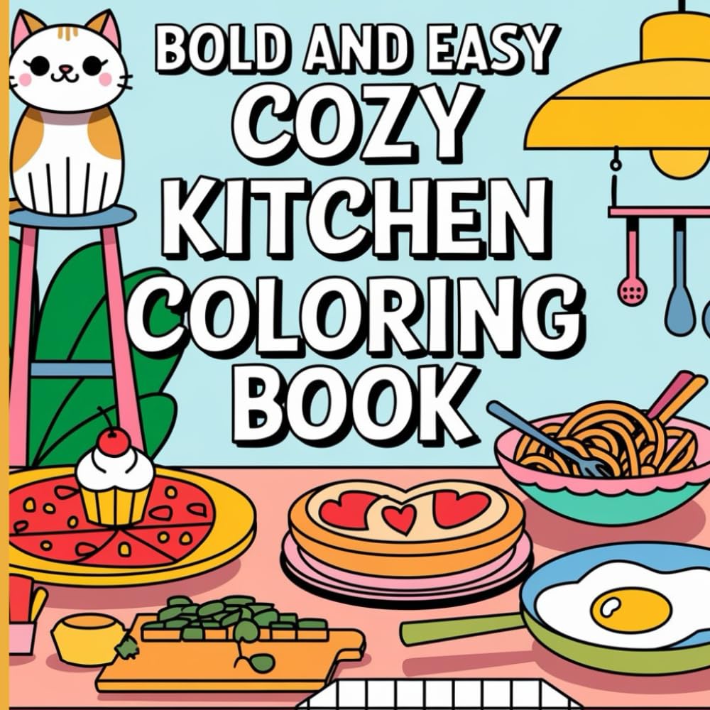 Cozy Kitchen Coloring Book: Relaxing and Warm Cook Space Scenes and Comfort Food