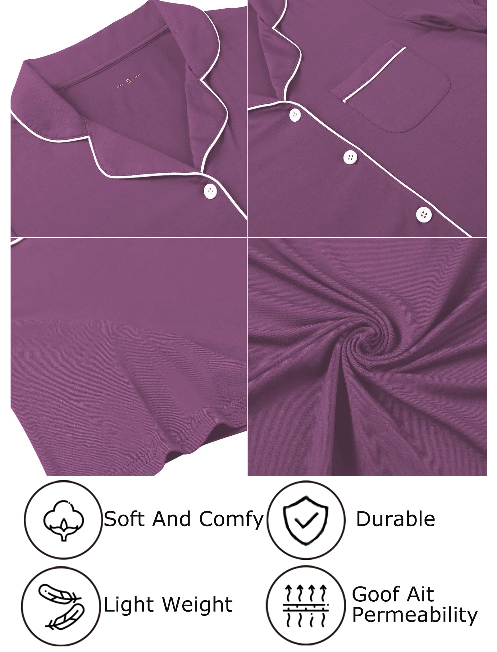 Leikar Casual,v Neck Nightgowns para Mujer