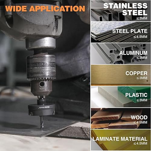 Miniatura 10 de Jerax tools Cortador de agujeros con punta de carburo de tungsteno, sierra de agujero TCT de 1-18 pulgadas con profundidad de agujero de 0.197 in