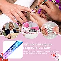 Vista 4 de Kolinsky - 2 pinceles de uñas acrílicas, tamaño #08/02, pinceles de arte de uñas para aplicación de polvo, mango resistente, forma ovalada