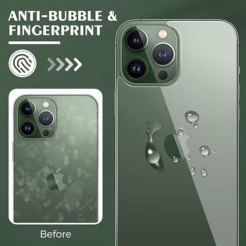 Miniatura 3 de Beeyoka Paquete de 2 protectores de pantalla trasera para iPhone 13 Pro Max, protector de vidrio trasero 13 Pro Max, protector de pantalla trasera