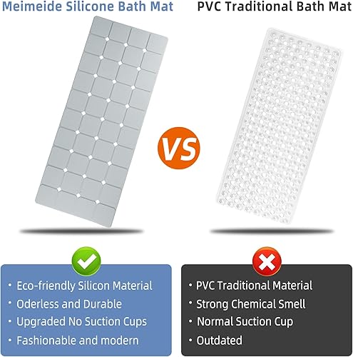 Miniatura 4 de Tapete de baño antideslizante de silicona suave, inodoro, grande, sin ventosas, para renovado, reglajado y texturizado, tapete de ducha