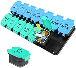 Extra Large Weekly Pill Organizer - 7 Day AM/PM Pill Box, Twice a Day XL Pill Container for Vitamins and Supplements, Airtight & Detachable Design, Ideal for Daily Medication Management