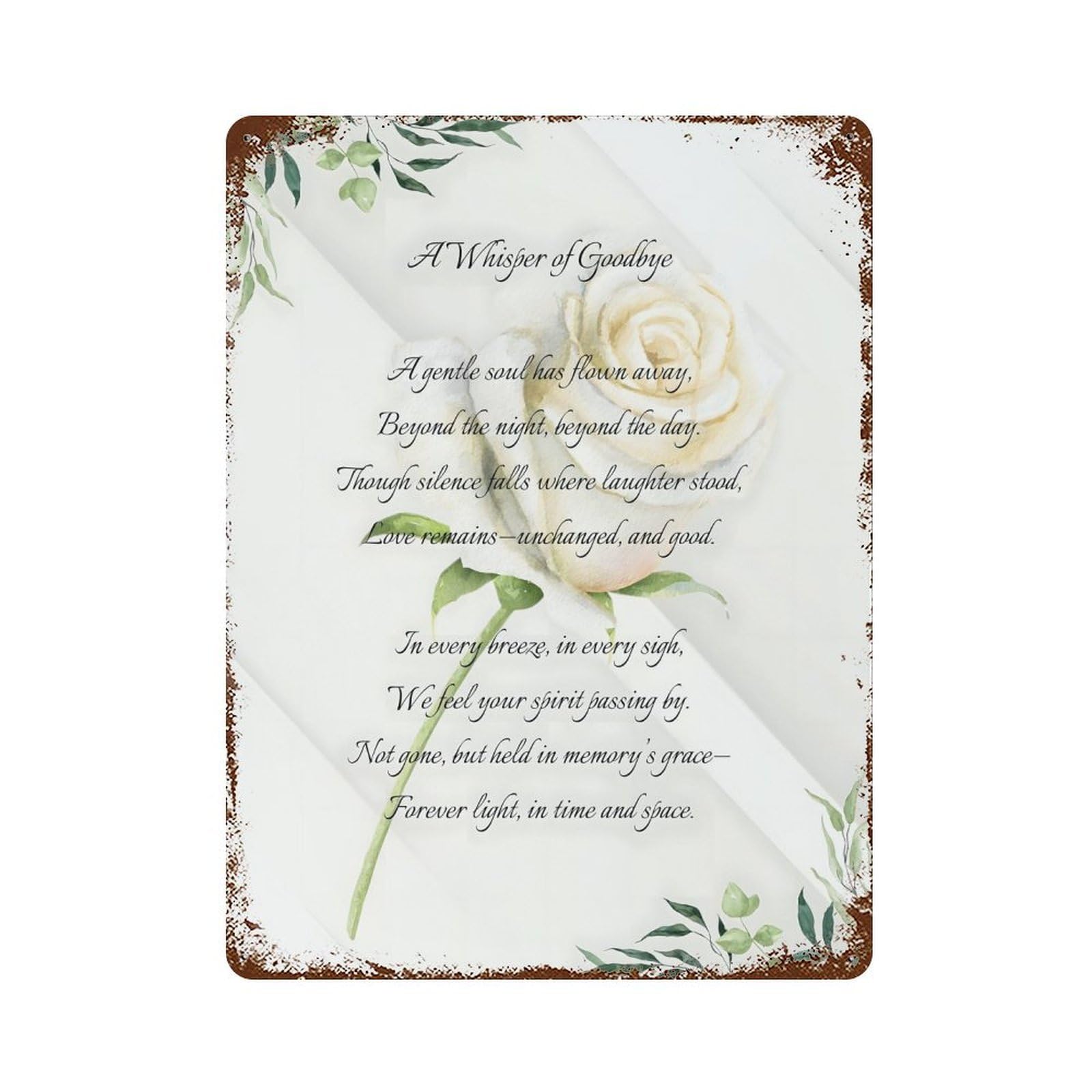 xiaoxiaoshen Beautiful Funeral Poem Wall Decor Art Metal Tin Poster Modern Home Decor Art Home Bar Shop Decorations Vintage Sign 40x30cm
